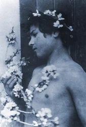 Estudio de un niño con flores en el cabello, c.1899